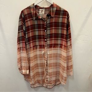 Boho Jane Ombré Plaid Button Down